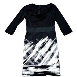Y2K Johnathan Martin Designer Dress Sz 10 Black White Artsy Whimsigoth Retro VNT